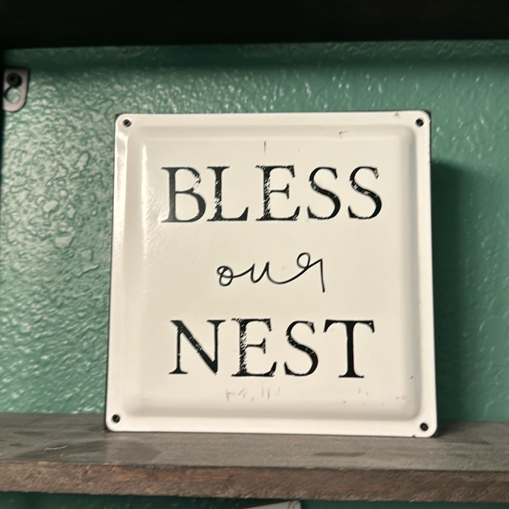 Square, Bless Our Nest decorative sign.